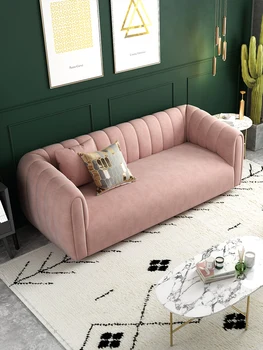  Lumina dublă de lux canapea de trei persoane mici de familie camera apartament dormitor set complet atmosferice roz Nordic CANAPEA de CATIFEA
