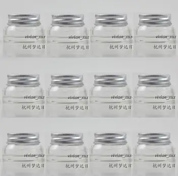  15g sticlă clară crema borcan cu capac de argint, 15 de grame borcan cosmetice,ambalaj pentru proba/crema de ochi,15g mini sticlă