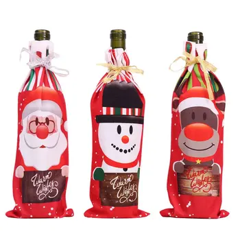  2 BUC de Craciun pentru Sticla de Vin Acoperi Crăciun Fericit Decoratiuni Pentru Casa 2021 Ornament de Crăciun Anul Nou 2022 Xmas Cadouri Navidad