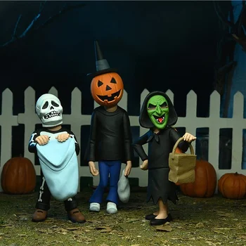  La fața locului Autentic Neca04485 Halloween Serie de Desene animate pentru 3 persoane Costum de 6 inch Mobile Figurine Model de Jucării Pentru copii de Halloween Cadou