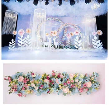  Nunta aranjament de fotografiere elemente de recuzită de flori artificiale flori rând T organiza ceremonia de nunta arcade de flori decor