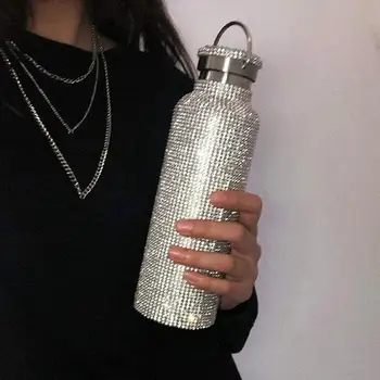  Diamant Termos Sticla Izolate Stras Vacuum Cupa din Otel Inoxidabil Vas de Sticlă de Băut Ceainic pentru Barbati Femei