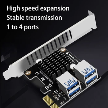  PCI-E Card de Expansiune Desktop PCI-E 1X La 4-Port PCIE ASM1184E Full-Înălțime Card de Expansiune Pentru Echipamente de Minerit Bitcoin