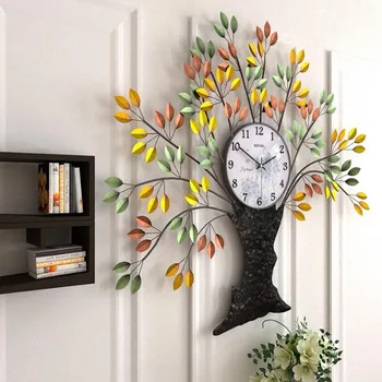  Creative Copac de Metal Forma de Ceas de Perete Agățat Ceasuri de Moda 3D Ceas Mare Acasă în Camera de zi de Decorare Perete