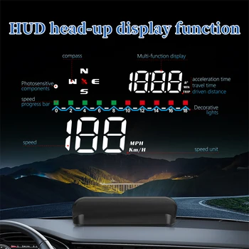  Universal Head Up Display Pe bord M19 GPS Masina HUD Head Up Display Digital, Vitezometru Cu depășire de Viteză de Conducere Oboseala Deșteptător