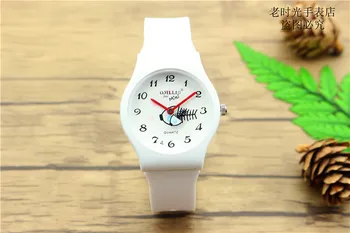  NAZEYT Fierbinte de vânzare femeile bărbat cadou de promovare ceasuri de mana copii impermeabil desene animate pește ceasuri cuarț alb simplu ceas