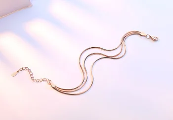  Noi Simplu, Rose de Aur/Argint de Culoare Lanț de Șarpe Multi-strat de Bratari Pentru Femei Petrecerea de Nunta Club Gfit Moda Bijuterii
