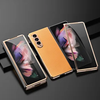  Noul Ecran de Pliere Caz de Telefon pentru Samsung Galaxy Z Fold3 Fibra de Carbon telefon Mobil Caz pentru Ori 3 Anti-drop All-Inclusive Proteja
