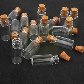  10buc 1ml Plută, Sticlă, Sticle Cu Compozit Plută Dop de Sticla de Stocare Trage Colier Dop de DIY din Lemn Tub de Sticlă Cu B M3L9