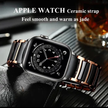  Ceramica Curea pentru Apple Watch Band 44mm cu diametrul de 40mm, 45mm 41mm 42mm Accesorii Brățară din Oțel Inoxidabil IWatch Seria 7 6 5 3