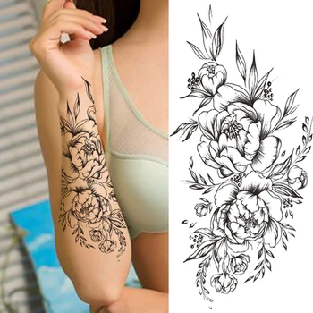  Realist Dahlia Autocolant Tatuaj Fals Pentru Femei Lady Fata Mandala Butterfly Rose Tatuaje Temporare Moda Brațul Tatuaje Lavabile