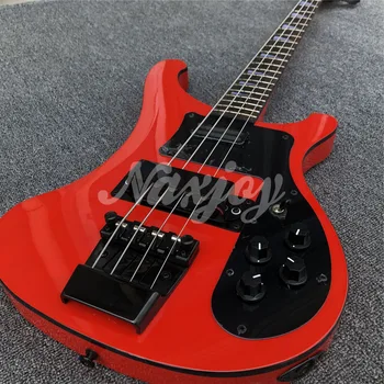  Noua Culoare Roșie 4 Siruri de caractere 4003 Chitara Bas,Negru Hardwares și Pickguard din Lemn Masiv Bass Electric