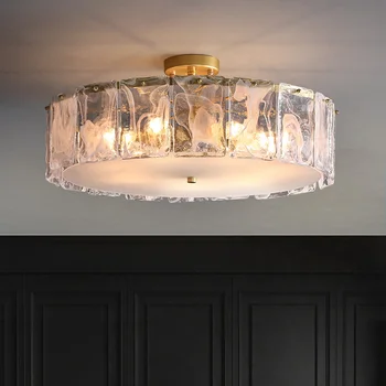  Modern Nordic Candelabru LED Pentru Living Sufragerie Dormitor Bucatarie Plafon Lampă de Pandantiv Rotund Nor de Piatră de Sticlă Perdeaua de Lumină