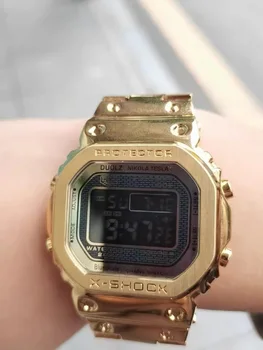  Din Oțel inoxidabil ceas Retro impermeabil ceas electronic de personalitate de moda ceas fâșie subțire relogio masculino digital AWS