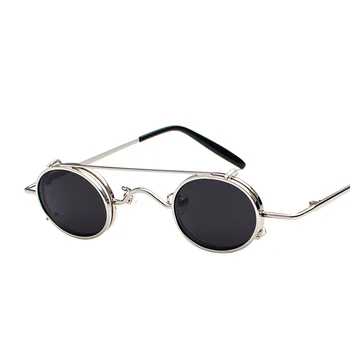  Kachawoo mici, ovale retro ochelari de soare barbati cadru metalic de aur clip pe ochelari de soare pentru femei rotund vara 2018 UV400