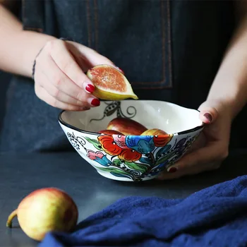  Placa friptura de Mână-pictat plăci Ceramice Castron Salata Cana de Apa Cana de Suc Placa Ceramica Set Tacamuri Neregulate Vest Feluri de Mâncare alimentare
