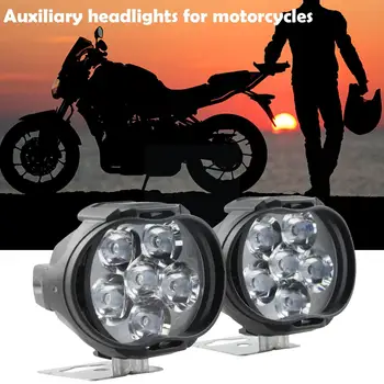  1 Pereche 6 Becuri cu LED-uri Motociclete Auxiliare Faruri Spoturi de Lumină Luminozitate Auxiliare Lămpi Auto Vehicul Electric de Ceață P1W7