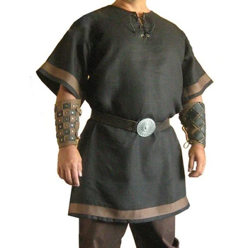  2022 Bărbați Cosplay Medieval Epocă Renascentistă Viking Războinic Cavaler Costum Nou Nordic Armata Pirat Tricou Tunica Topuri Renaissance