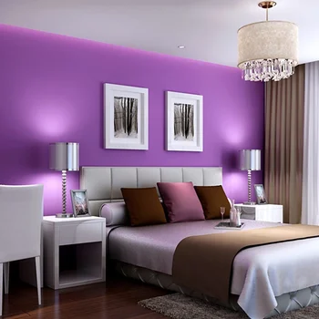  Tapet violet violet moderne, simple, de culoare solidă de culoare simplu dormitor, living sufragerie genial nobil de fundal de perete