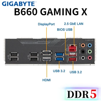  GIGABYTE B660 JOCURI X DDR5 Kit Placa de baza + procesor Intel Core i5 12400F CPU LGA 1700 D5 Memorie PCIe 4.0 M. 2 Desktop ATX Placa Mama Nou