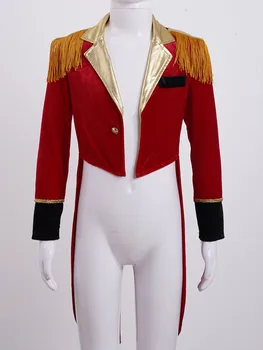  Băiatul Steampunk Prințul Costum Militar Ciucure Jacheta Manej de Circ Strat de Tobă și Trompetă Echipa de Garda de Onoare Sacou Costum Regal