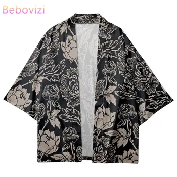  Moda Vintage Floare De Imprimare Tradiționale Haori Halat Femei Bărbați Japonezi Plaja Yukata Îmbrăcăminte Cosplay Cardigan Tricouri Kimono