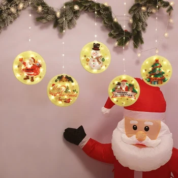  1,5 m Moș Crăciun Șir Lumina de Crăciun Șir de Lumini cu Led-uri Impermeabil Lumina pentru Anul Nou Decorare Pom de Crăciun Ghirlanda Lampa