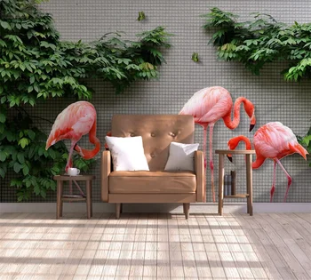  Personalizate 3D tapet mural minimalist modern mici plante proaspete flamingo fundal decorare perete pictura