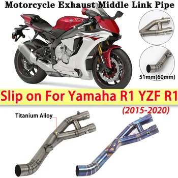  Modificat Motocicleta de Evacuare de Evacuare Moto Mijlocul Link-ul de Țeavă Alunecare Pentru Yamaha YZF R1 R1-2020 Aliaj de Titan Moto toba de Eșapament