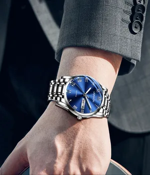  Ceasuri Barbati Brand de Top Ceas de Barbati din Oțel Inoxidabil de Afaceri Prezent Ceas rezistent la apa Luminos de Lux Sport Cuarț Ceas de mână pentru Bărbați