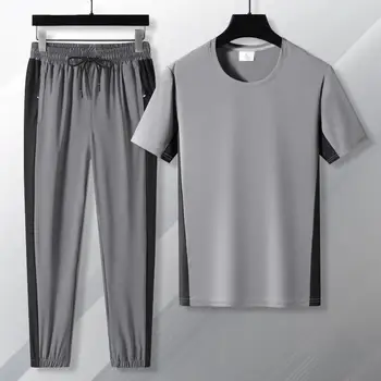 1 Set de varsta Mijlocie Tinuta O-Gât Sport Set Culori de Contrast Mijlocul Talie Pantaloni Sus