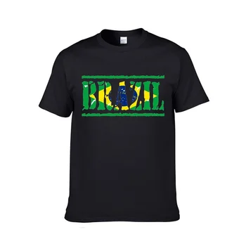  Brazilia Flag Bumbac de Înaltă Calitate UE Dimensiune t-shirt harajuku manga vara barbati tricou grafic amuzant îmbrăcăminte unisex