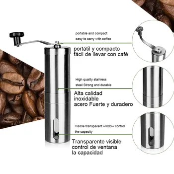  Manual Rasnita De Cafea Mini Inox Manual Mână De Boabe De Cafea Burr Polizoare Moara Instrument De Bucatarie Rasnite De Cafea Accesorii