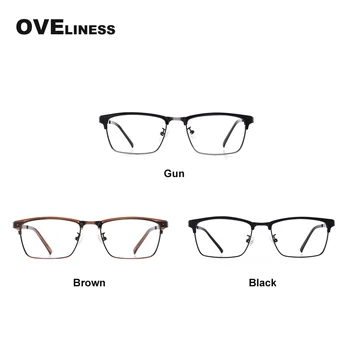  Moda Ochelari Pătrați Cadru pentru Bărbați Optice bărbați ochelari rame Retro sex masculin full Metal ochelari de Miopie ochelari baza de Prescriptie medicala
