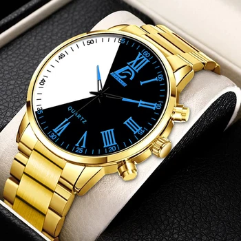  Marke Luxus männer Uhren Mann Modul Aur Edelstahl Quarz Armbanduhr Leder Kalender Sport Uhr conexiunile de transport cu Leucht Uhr