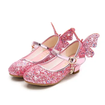  Disney fete cu toc înalt pantofi de prințesă primăvară și de toamnă copii nou single pantofi fete show pantofi de cristal