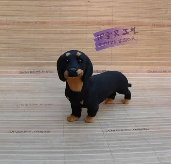  Noua simulare teckel jucărie de câine de polietilenă&blănuri în picioare câine papusa cadou despre 21x5x12cm 0989
