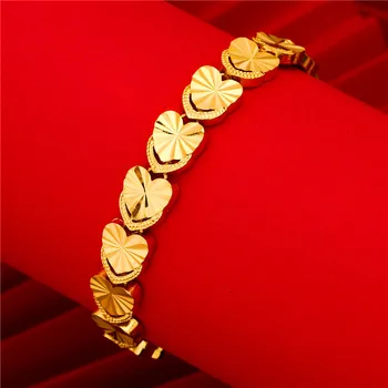  Noul Model Incuietoare Nisip Ceas de Aur cu Lanț 24K doamnelor Placat cu Aur de Bijuterii în Formă de Inimă Rezervor Lanț