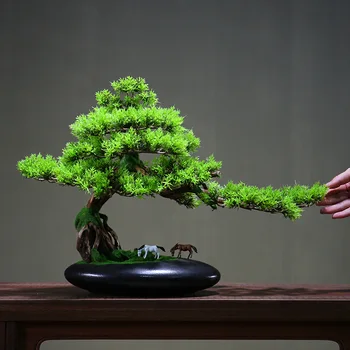  Noul Stil Chinezesc Simulat Primitoare Pin Bonsai Luohan Pin, Chiparos Fals Plante Fals Verdeață, Plante Artificiale Patio Decor