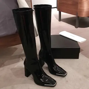  2020 nuevos zapatos de mujer botas negras botas altas hasta la rodilla Sexy para mujer Otoño Invierno botas altas para mujer