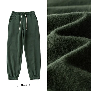  Moda de iarnă Lână Cald Direct de Trening Japonia Stil Bărbați Premium Casual Pantaloni Talie Elastic Culoare Solidă Simplu Pantaloni