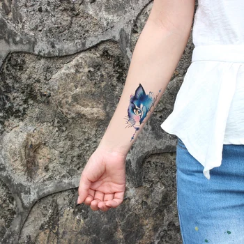  Tatuaj temporar Autocolant ren, iepure pisică de Crăciun Element de animale Impermeabil tatuaj Fals flash tatuaj pentru copil fată bărbat femeie