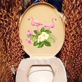  ZTTZDY 23.3×23,5 CM Proaspete Desene animate Flori Decor Baie WC Toaletă Autocolante Cameră Decalcomanii de Perete T2-1215