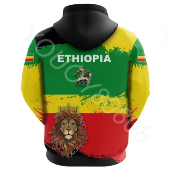  Noul Pulover Barbati Decor 3D de Imprimare Africane Etiopian Pavilion Perie cu Fermoar Hanorac Retro Harajuku Imbracaminte Casual
