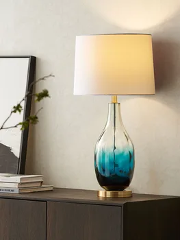  American stil lux sticlă lampă de masă dormitor lampă de noptieră nordul Europei post-moderne schimbă treptat culoarea lampă de masă