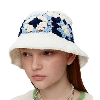  Femei Hollow Out Palarie De Soare Model Floare Handmade Crosetat Bazinul Pălărie De Vară Boho Găleată Pălărie În Aer Liber La Modă Tricotate Capac