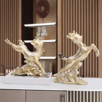  2x Lux Cerb Ornamente, Figurine, Cadouri de Statuie Ambarcațiuni de Colectie Elan Sculptura Decor pentru Raft Fereastră Decor Acasă