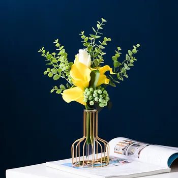  Fier de artă aur hidroponice Vaza de Sticla Decor living, masa de sufragerie decor nordic decor acasă vaza de flori