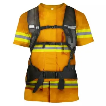  Cosplay populare cu mânecă scurtă pompier NASA strada rece explozie T-shirt de petrecere a timpului liber vara Topuri