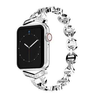  Curea Pentru Apple Watch band 40mm 38mm 45mm 41mm 44mm 42mm femei Diamond watchBand iWatch SE 7 6 5 4 3 2 brățară din oțel inoxidabil